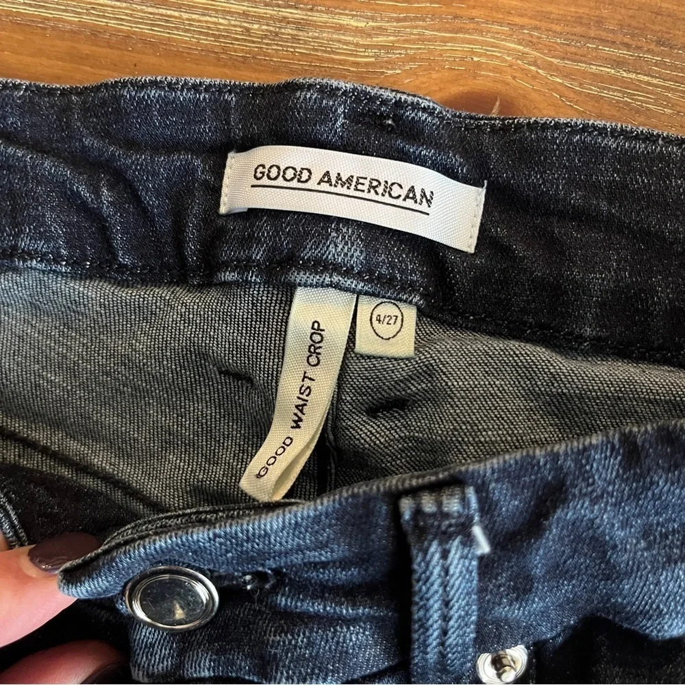 Good American Good Waist Crop Dark Wash 4/27